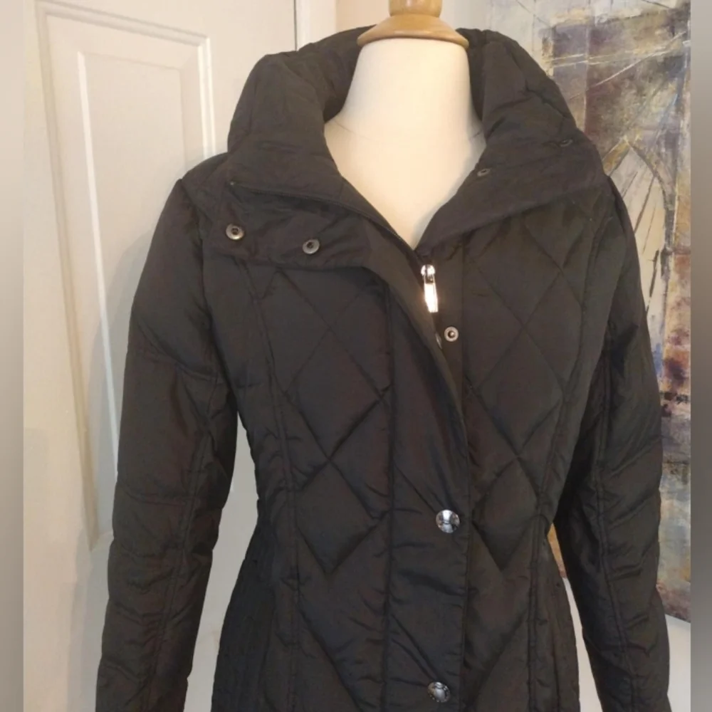 London Fog Diamond Pattern Down Puffer Coat Black Size M